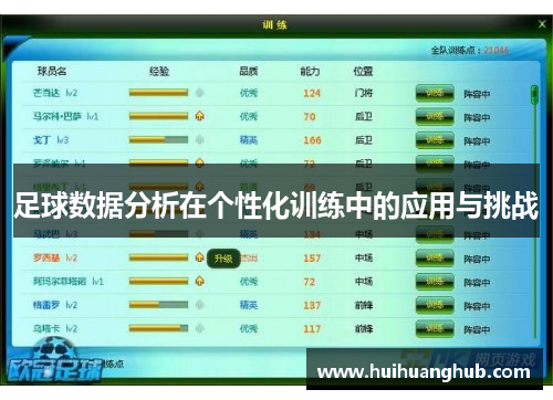 足球数据分析在个性化训练中的应用与挑战
